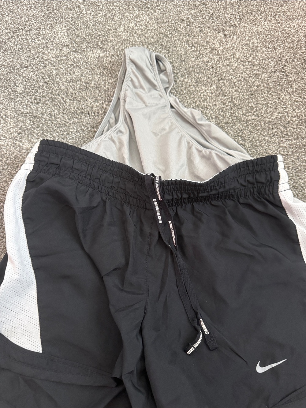 Nike Black Athletic Shorts with White Side Panels - Picture 3 of 4